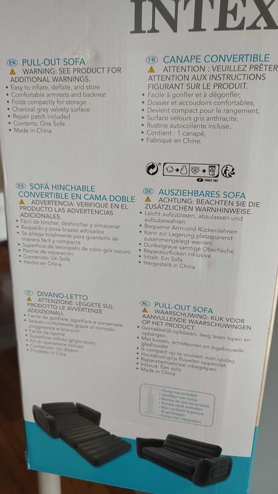 Надуваем разтегателен диван с две възглавници Intex 66552-1 P