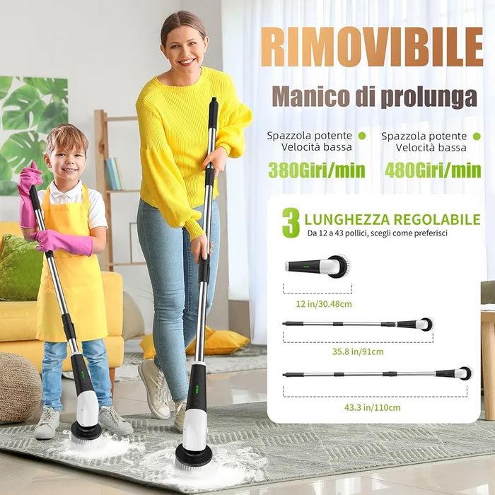 Perie rotativa pentru curatenie - reincarcabila