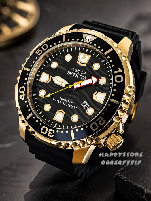 INVICTA Abyss black/gold 48 mm, Инвикта нов мъжки часовник