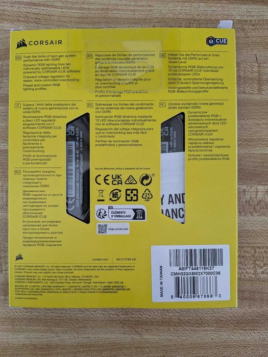 ОЗУ corsair vengeance ddr5 32