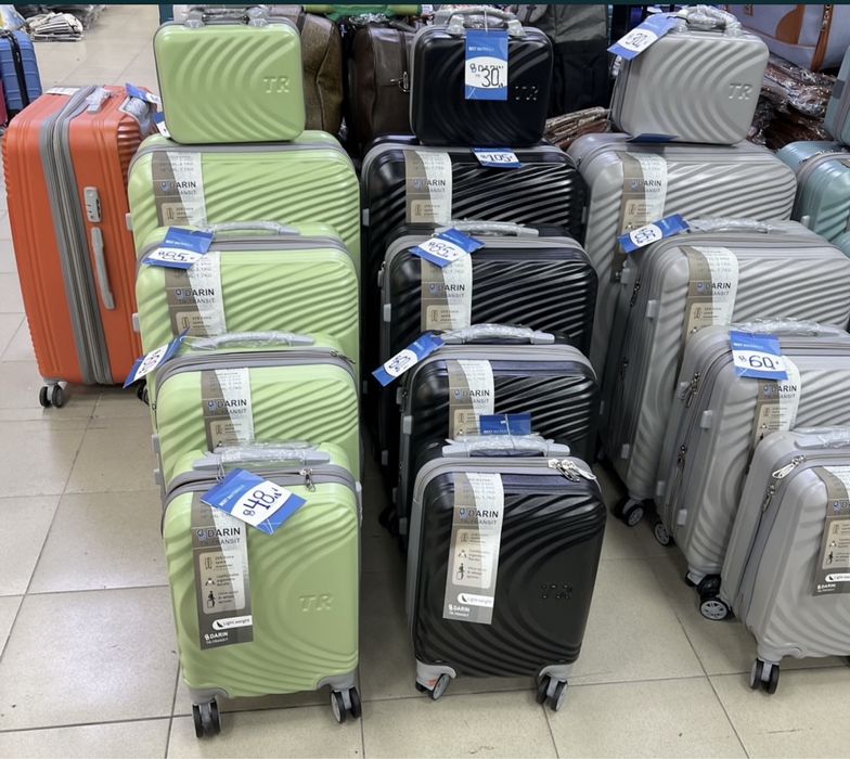 пътнически куфар+разширител 5см 5бр ABS удароустойчив 4 колела 360°