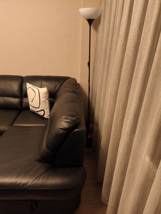 Кожен диван от естествена кожа,черен.