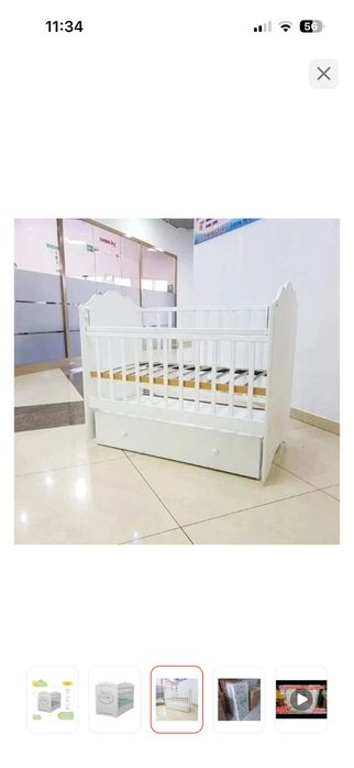 Продам кроватку с матрасом