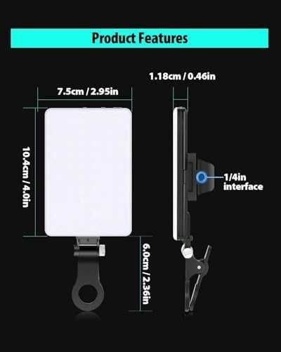 Нова селфи Портативна видео лампа 60 LED 2500-6500K 10 яркости 2200mAh