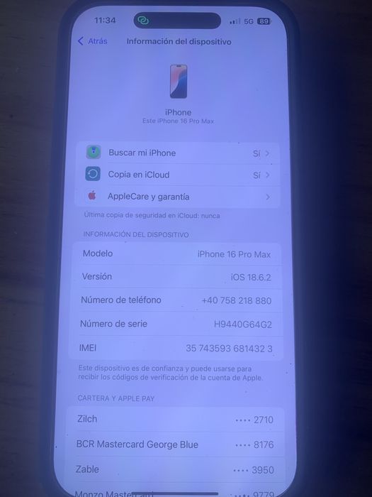 Iphon 16 pro max 256