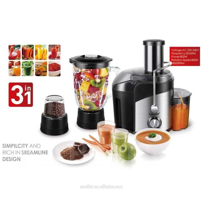 Кухонный комбайн 3в1 блендер, кофемолка, соковыжималка Sonifer SF-5524