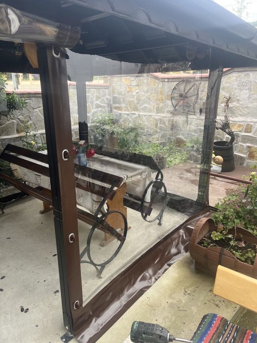 Ветроупорни завеси,тенти,сенници,перголи,покривала,винил,кристал.