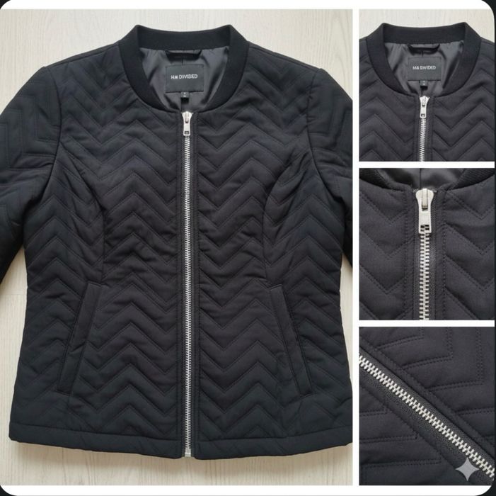 Дамско черно капитонирано яке H&M Divided – Размер EUR 42