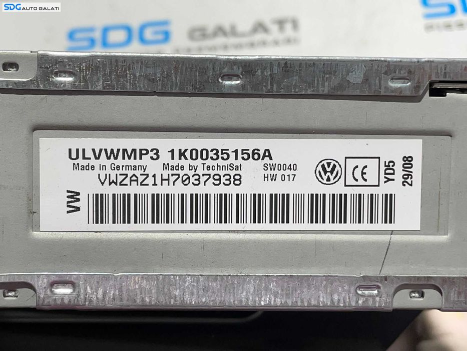 Unitate Radio CD Player U L V W MP3 Volkswagen Golf 6 Plus 2008 - 2013 Cod 5K0035156A 5K0035156B [L3103]