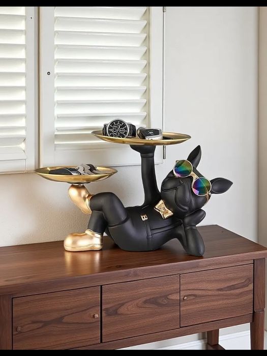 Статуэтка французский бульдог с подносом, декор