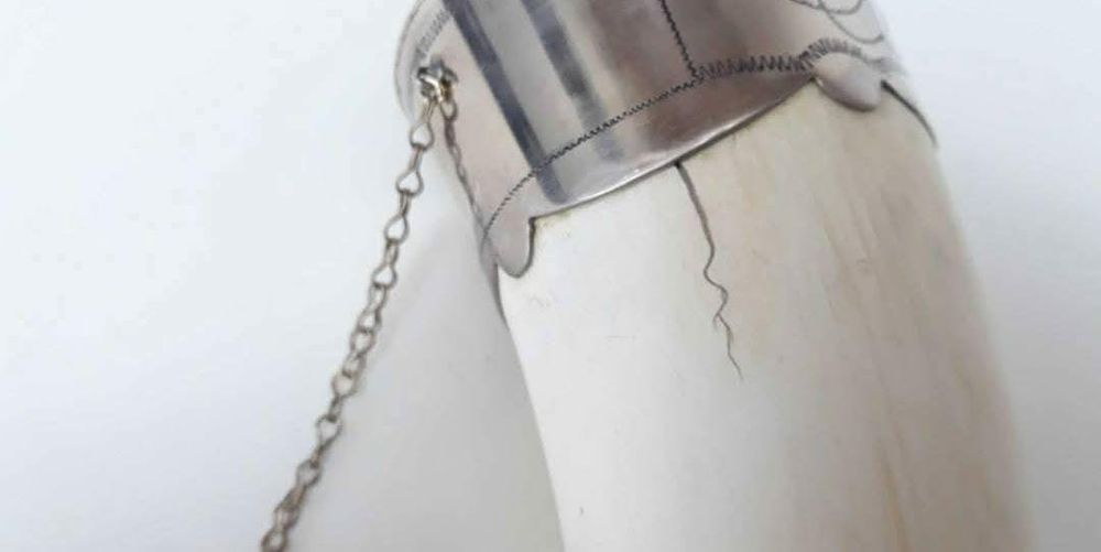 Corn de bivol pentru vin, traditional rusesc, argint , vanatoare