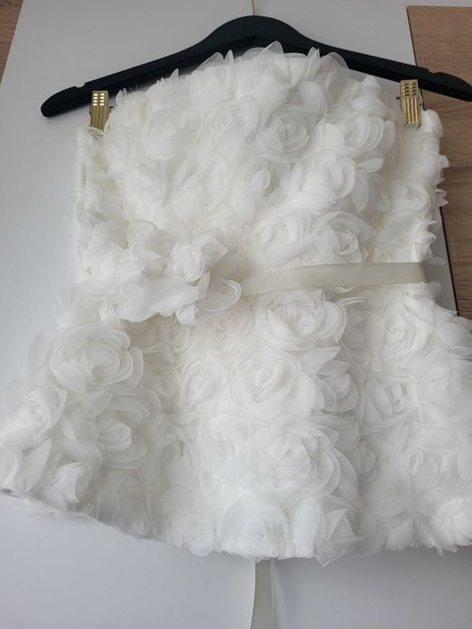 Бял топ с пеплум Christine fashion М размер