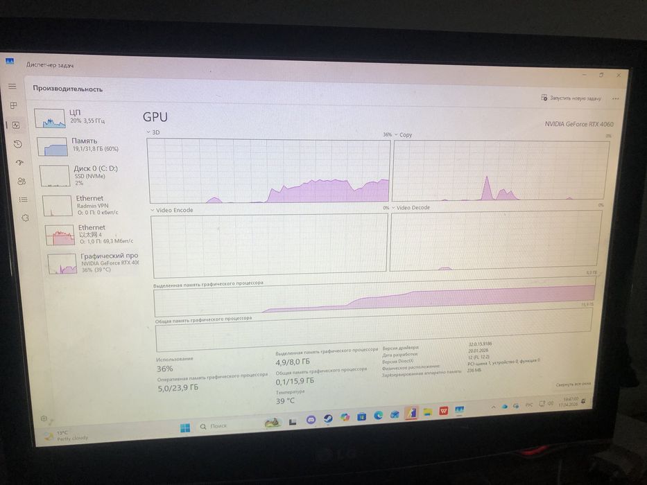 RTX 4060 I5 13400F 32GB 1TB