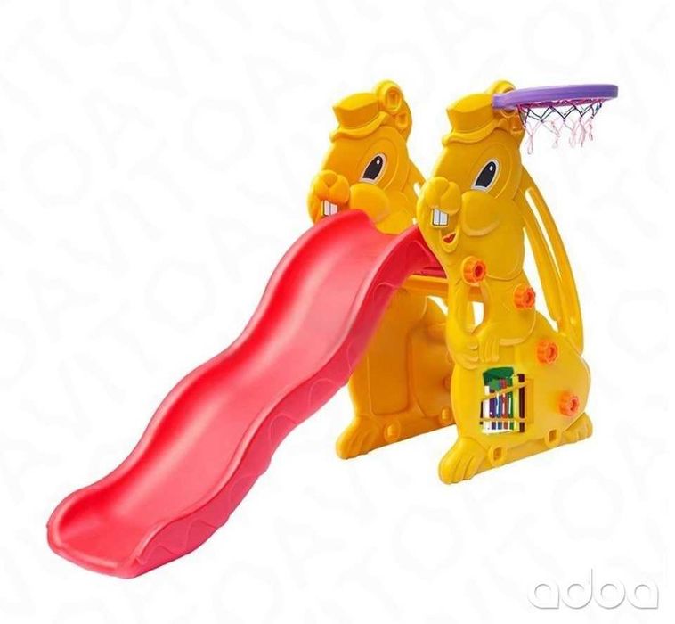 Детские горки с баскетбольным кольцом