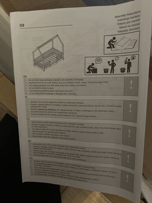 Pat Montessori copii 80x160 cu balustrada si cadru, alb D8