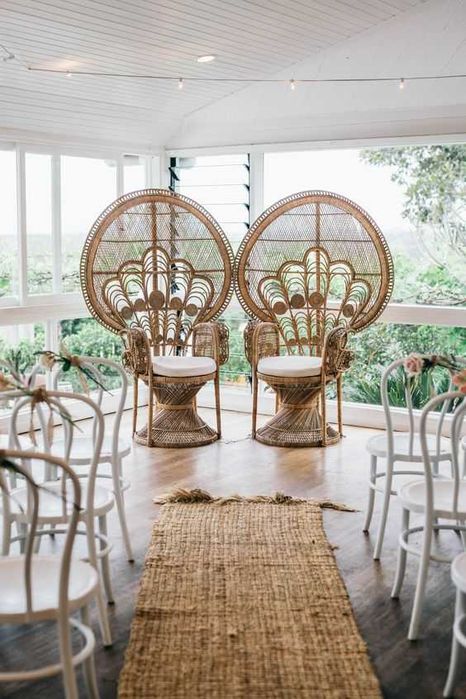 Scaun PEACOCK ratan natural, decor evenimente, photo corner