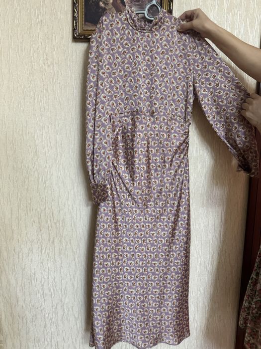 Zara плате и Платье атласное французкая длина