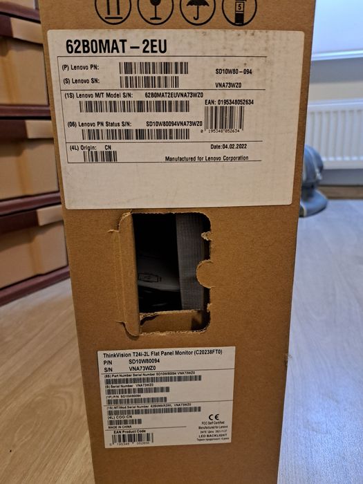 Монитор Lenovo - ThinkVision T24i-2L, 24"