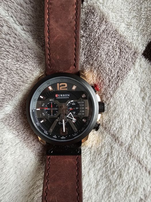 Часовник cyrren chronograph с кожена кайшка