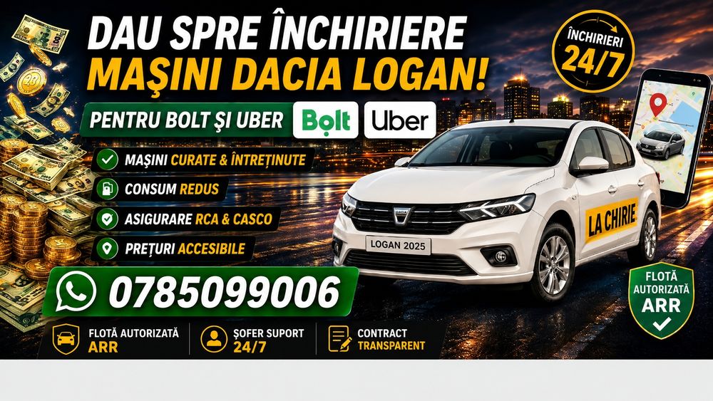 Chirie masina pentru bolt si uber.