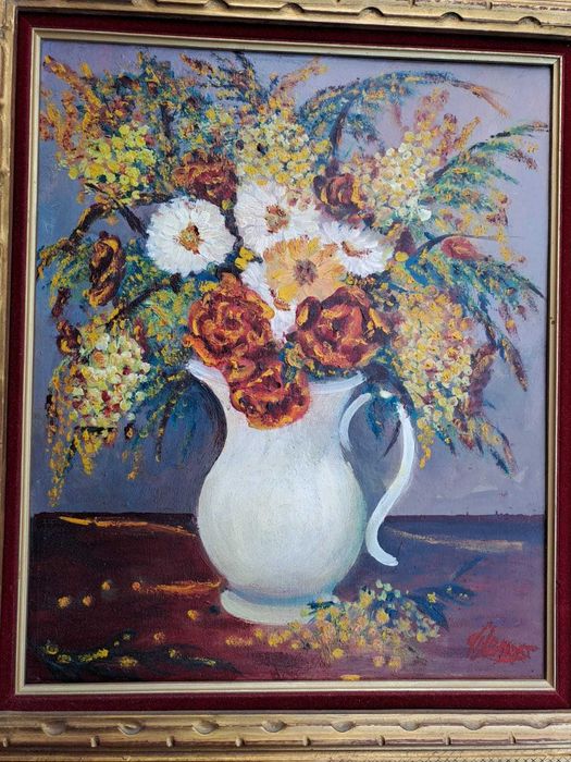 tablou pictura pe panza 64/56 cm semnat