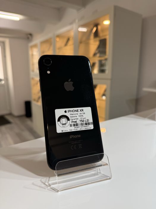  iPhone XR black 64 gb , 100% ! Garantie 2 ani + cadou