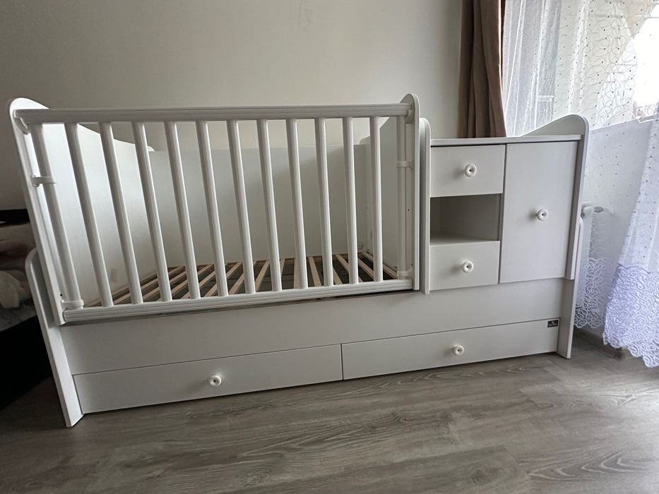 Mini Max Бебешко легло-люлка бяло трансформиращо се Lorelli