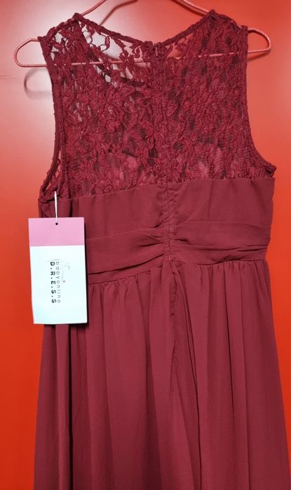 Дълга рокля бордо