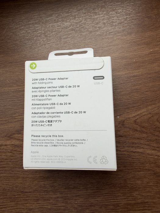 Apple USB-C Power Adapter 20W Original (оригинал)
