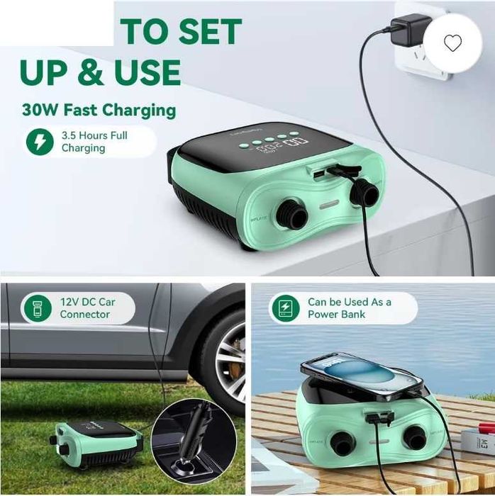 Pompa Electrica de aer cu BATERIE pentru SUP 20 PSI Paddle Board