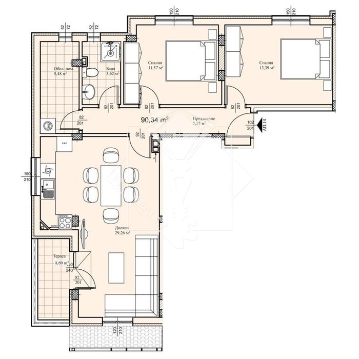 Продава се Тристаен апартамент в Пловдив, Прослав - 100 кв.м за 1200 €/кв.м - Снимка #1