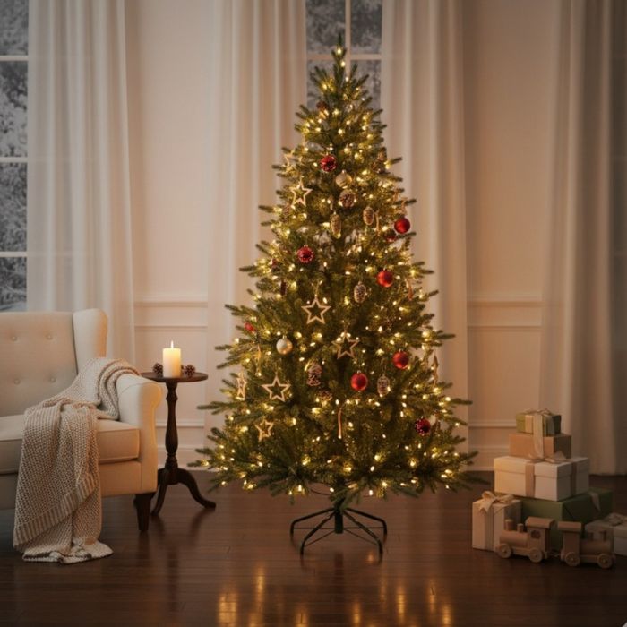 Красива коледна елха с естествено излъчване – празниците започват тук!