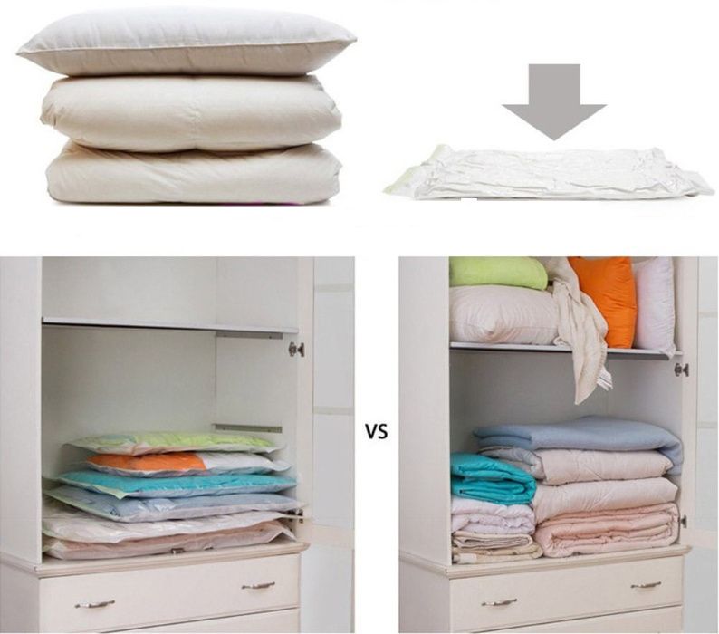 Saci vidare haine75%reduce 80x110cm Vidare aspirator Spatiu redus Noi