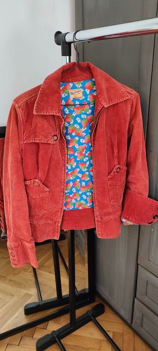 Ретро джисново/рипсено червено яке - Tim Camino