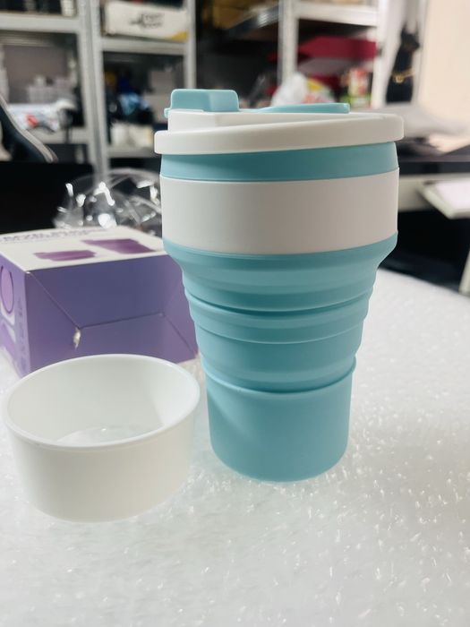 Pahare silicon, reutilizabile si pliabile, 350ml, 6-13.5cm, camping