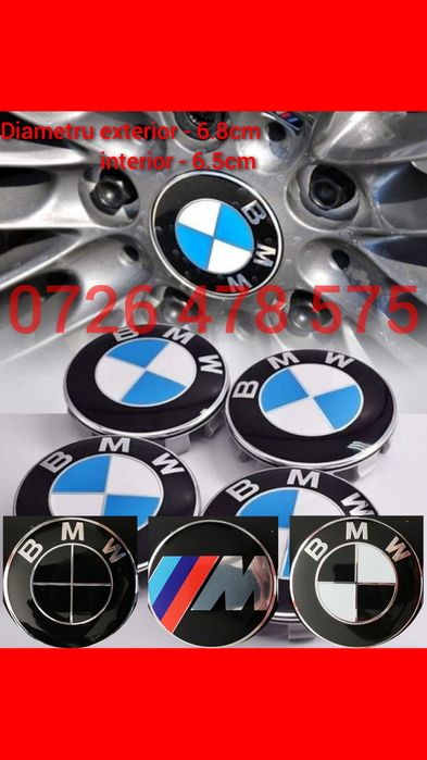 Set 4 Capace capacele Centrale jante aliaj roti BMW 68mm