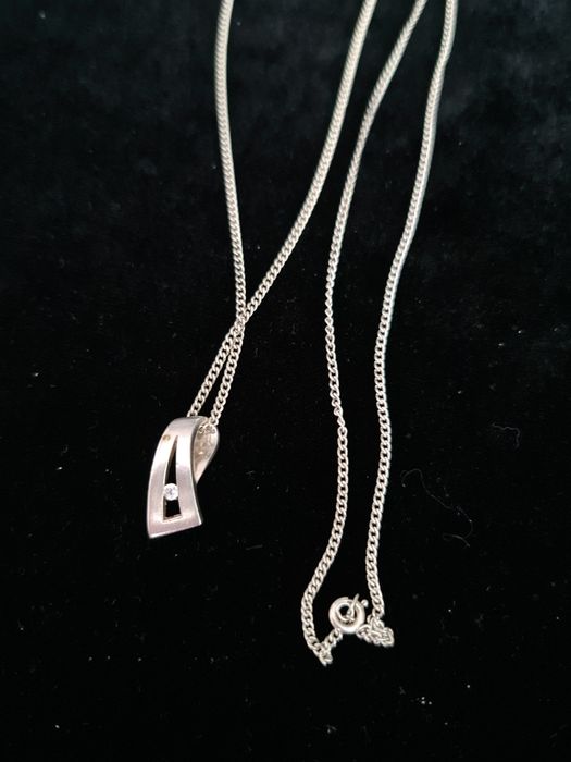 N Lant argint Germania 835,foarte lung 82 cm,pandantiv argint 925