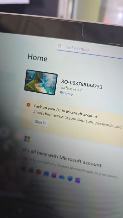 Laptop microsoft  surface pro 7