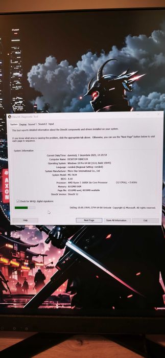 Sistem Ryzen 5,GTX 1050, SSD 1TB