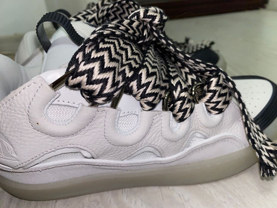 Lanvin Curb leather sneakers white and black
