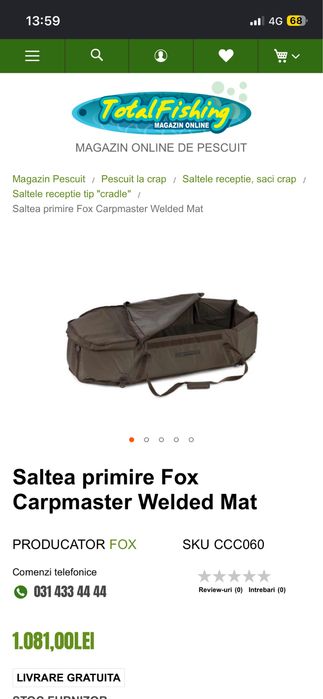 Saltea de primire Fox Carpmaster Welded Mat 115X60CM