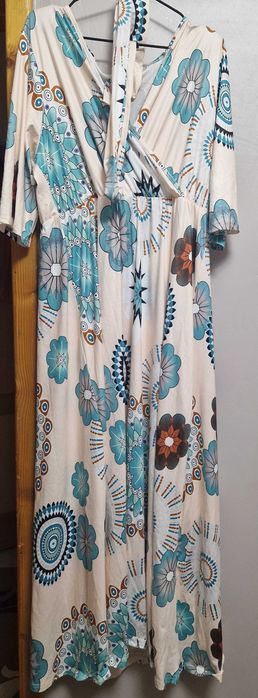 Rochie lungă elegantă damă 3XL – model floral, foarte comodă