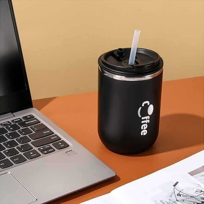 Термо чаша с капак и сламка, неръждаема стомана, 500 мл