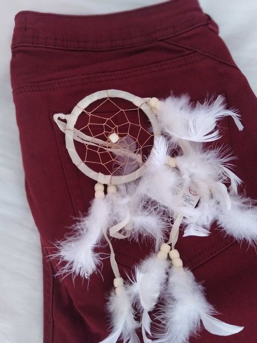 Дънки Бершка цвят бордо