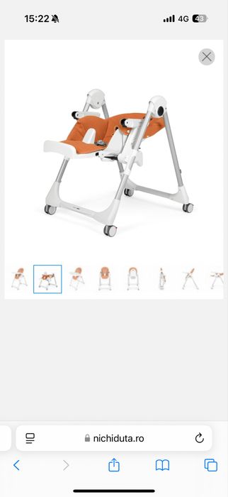 Scaun de masa Peg Perego 2 in 1 Prima Pappa Zero Follow Me