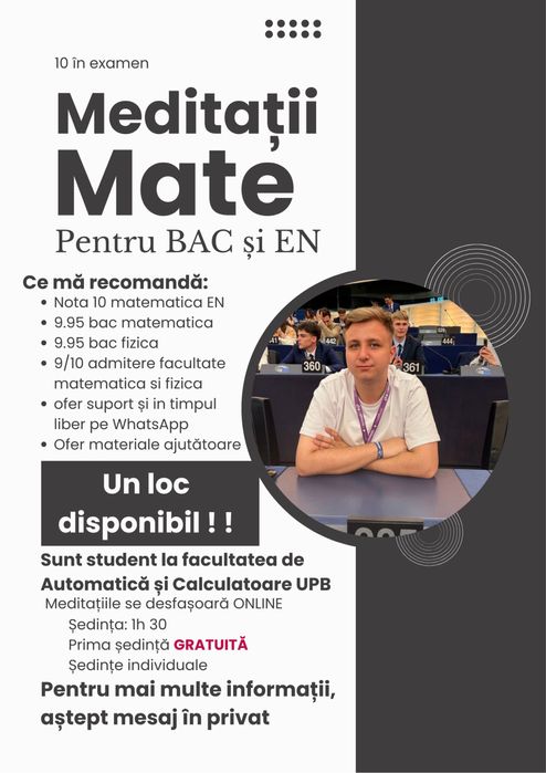 Meditații Matematică –Bacalaureat și Evaluare Națională  (online)