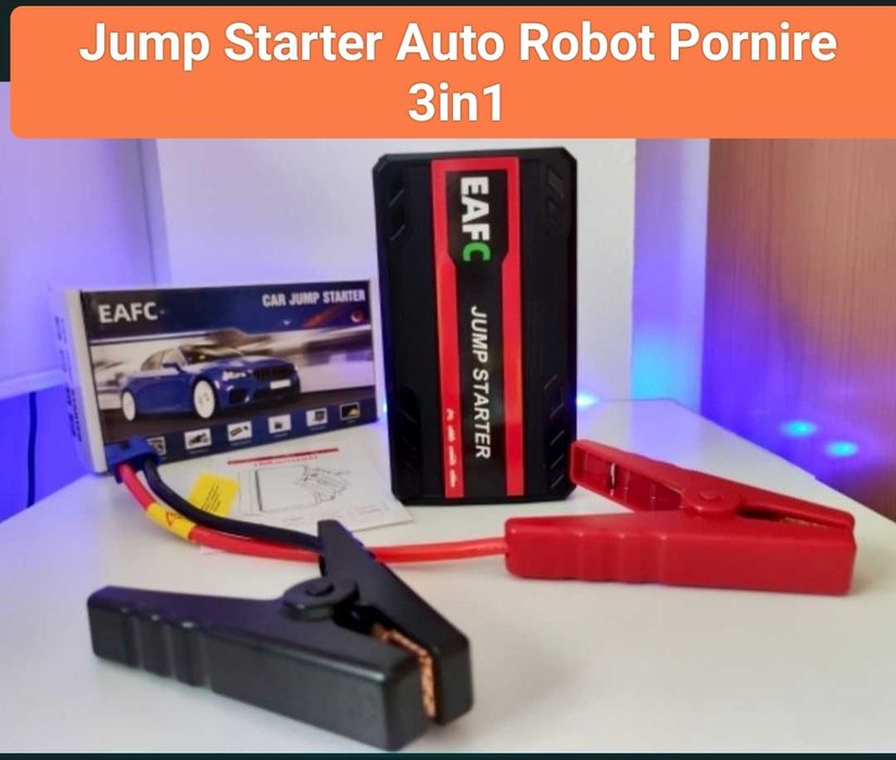 Starter Auto Pornire Auto/ Jump starter 3in1 Power Bank + lanterna LED
