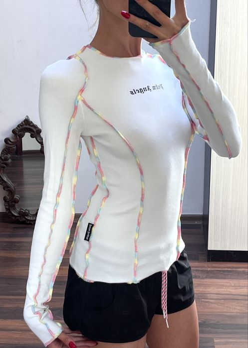 Palm Angels, bluză albă, 100% bumbac, originală