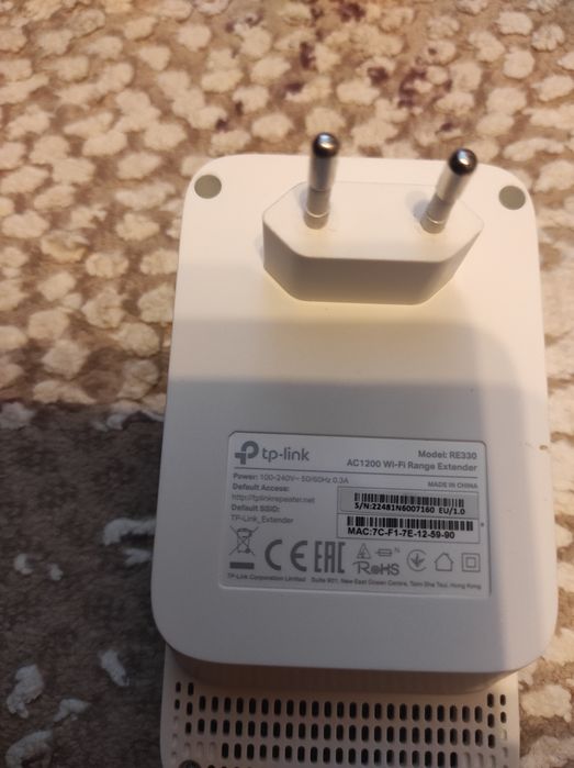 Wireless Range Extender TP-LINK RE330 AC1200, Dual-Band 300 + 867 Mbps, alb