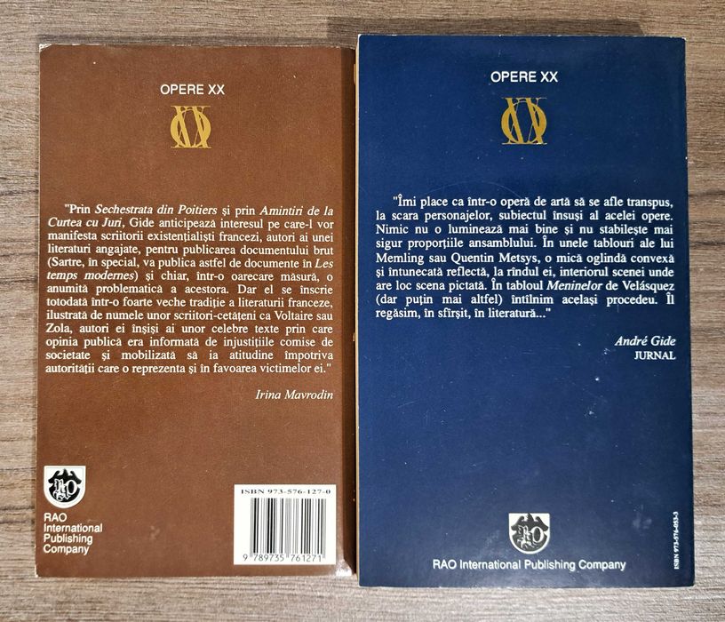 Andre Gide - lot 2 carti editura RAO Opere XX